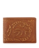 Brown imprinted leather wallet